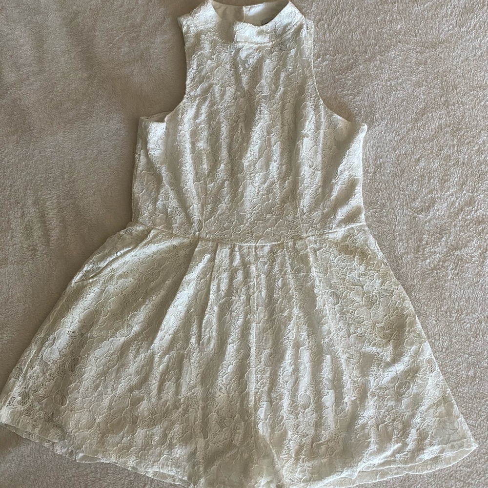 Junior’s Apparel White Lace Romper